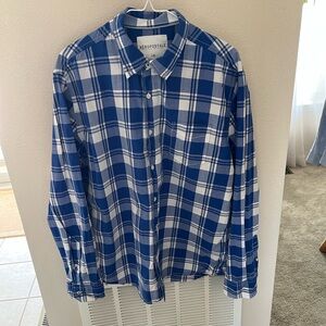 Aeropostale Blue and White Casual Button Down Shirt
